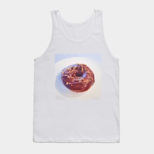 Chocolate Donut with Toffee Bits Painting Tank Top